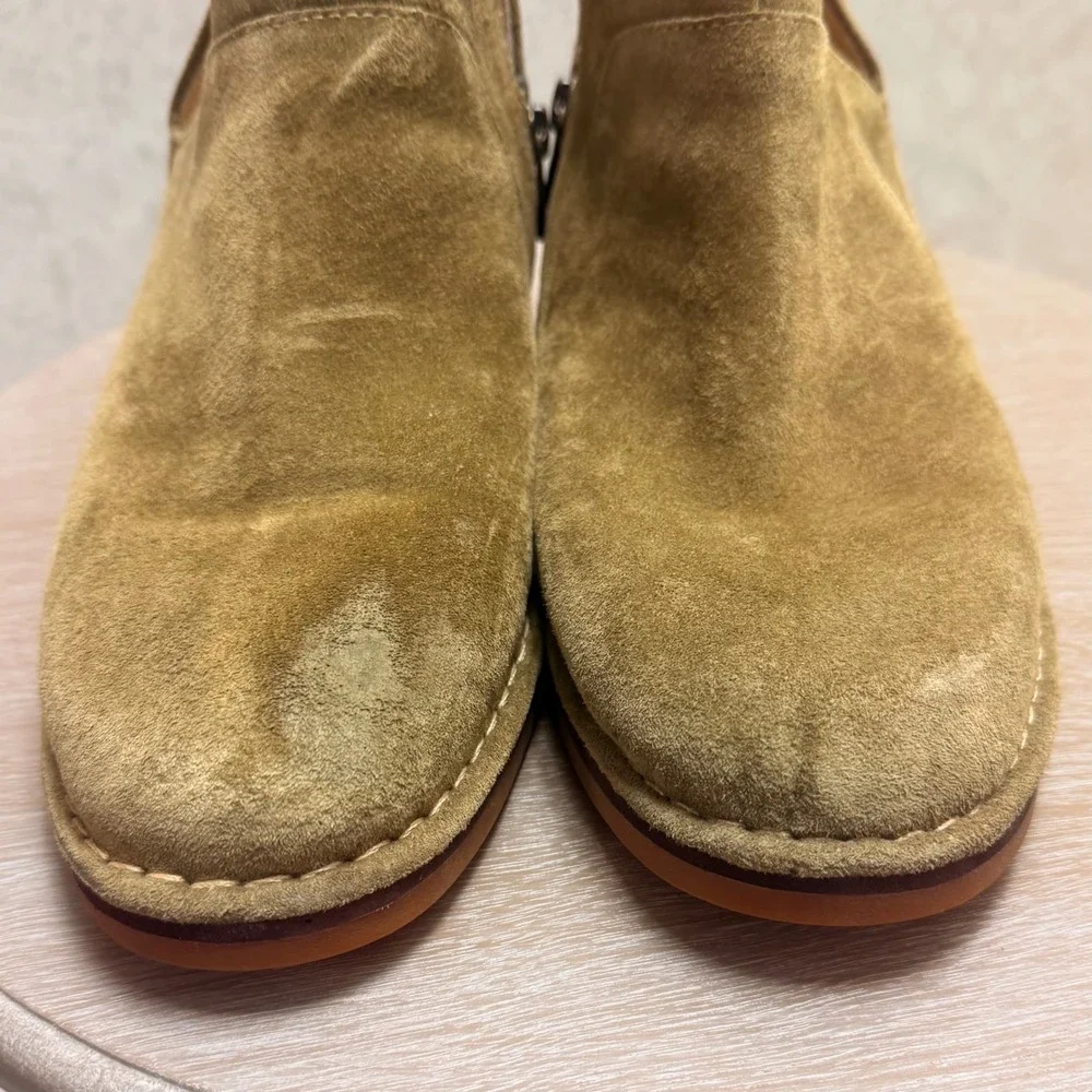 Hush Puppies 9.5 Mazin Cayto Green Earthy Boho Casual Utility Suede Ankle Boots